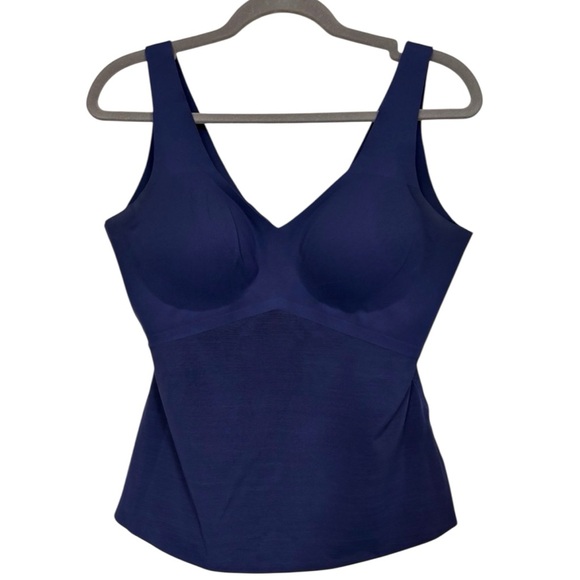 Honeylove LiftWear Tank XL Navy Built-In Bra Smoothing Shapewear Cami Luxury - Picture 2 of 15